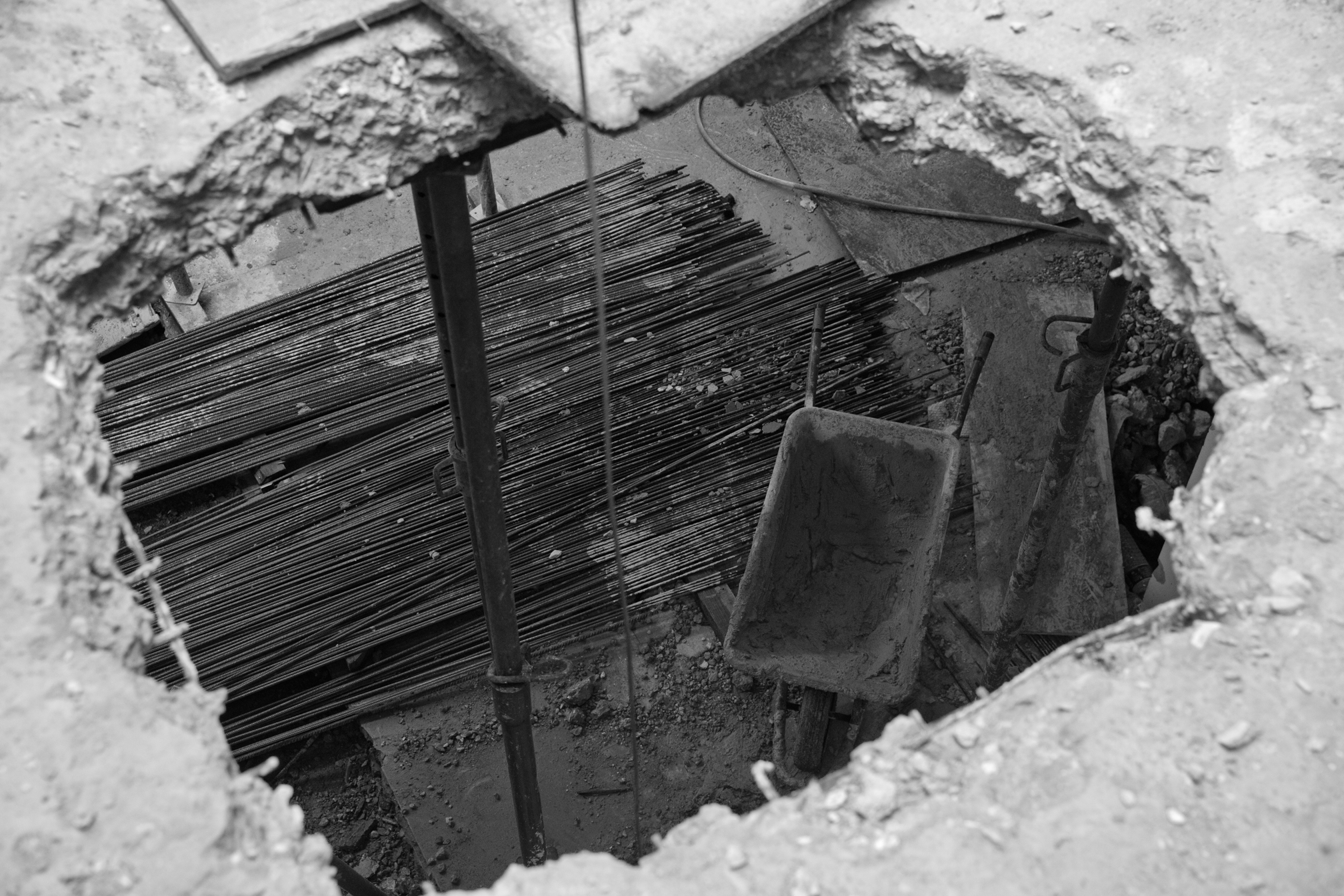 Construction foundations and reinforcement steel
