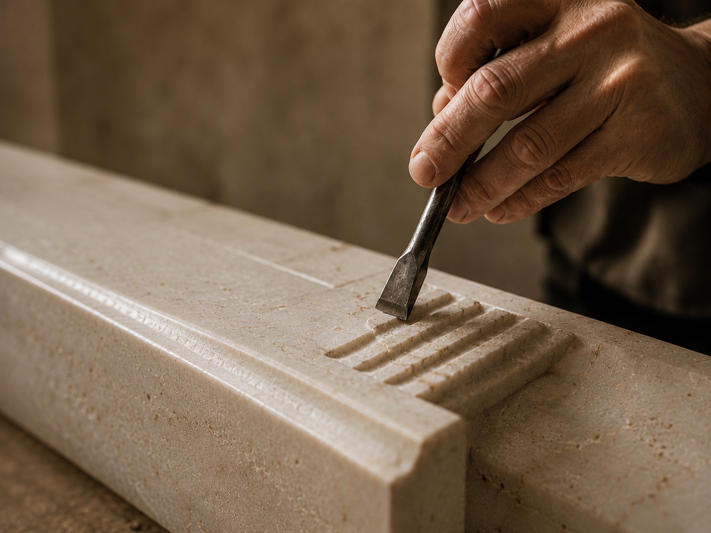 Portuguese craftsmanship — stonemason at work